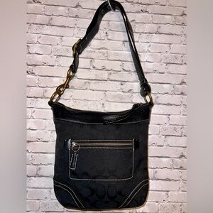 Coach Black Crossbody Bag with Gold Hardware and Adjustable Strap